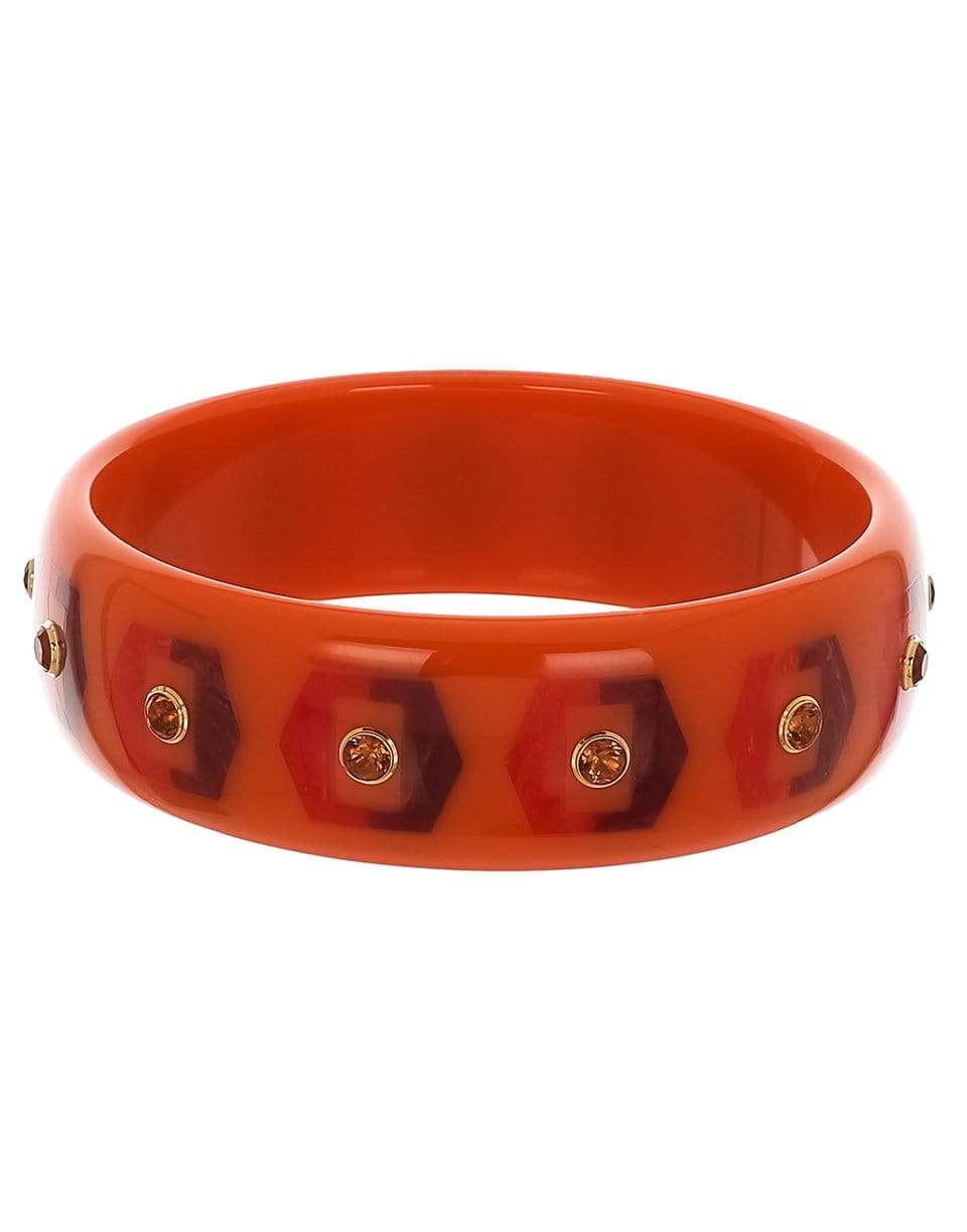 MARK DAVIS-Citrine Orange Bakelite Bangle-YELLOW GOLD