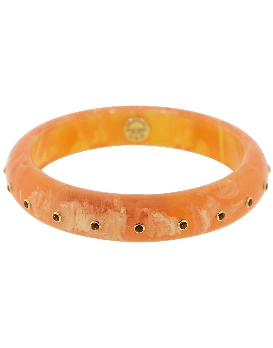 MARK DAVIS-Citrine Peach Bakelite Bangle-YELLOW GOLD