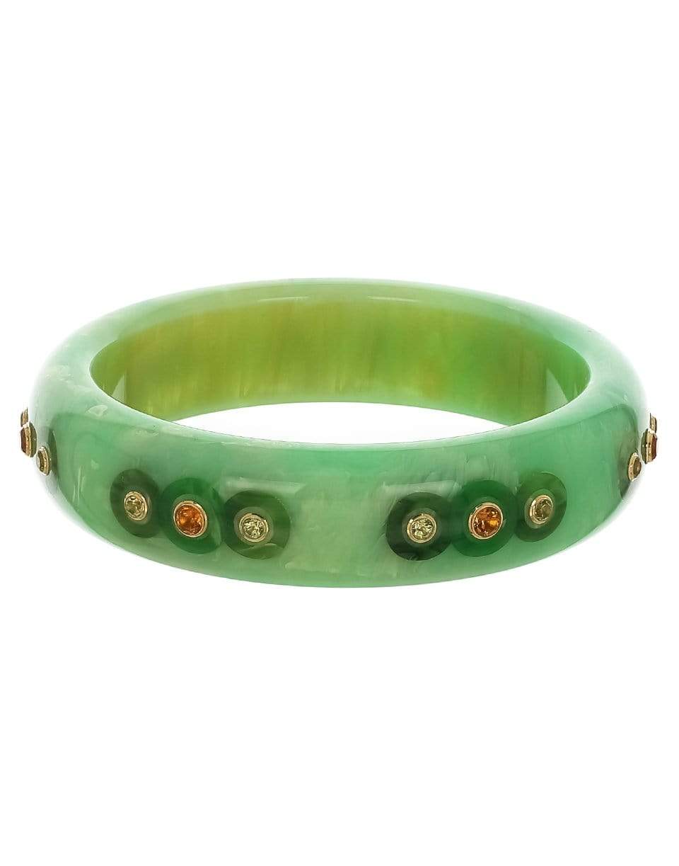 MARK DAVIS-Citrine & Peridot Green Bakelite Bangle-YELLOW GOLD