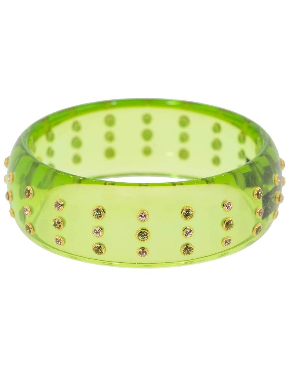 MARK DAVIS-Clear Green Peridot and Topaz Bakelite Bangle-YELLOW GOLD