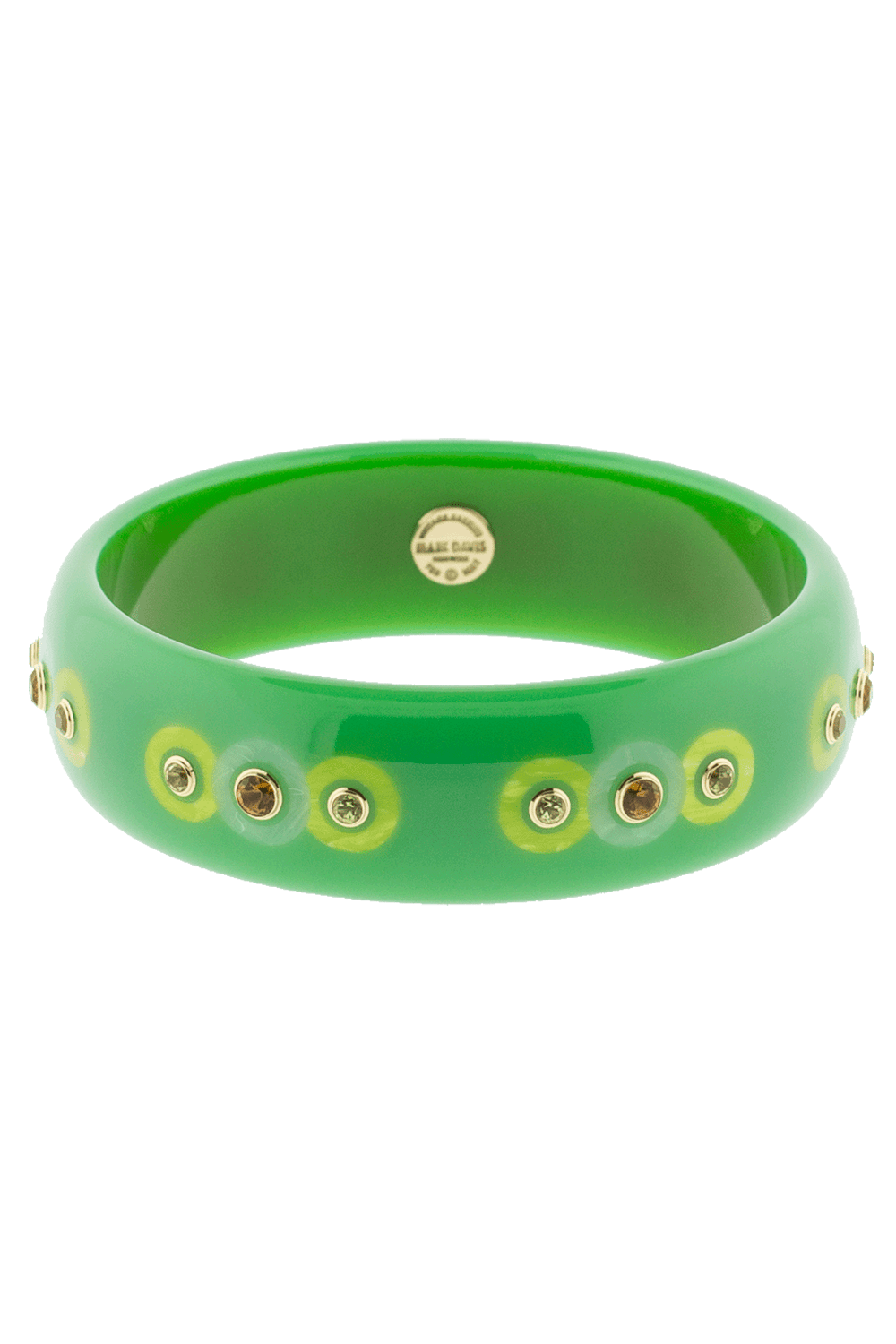 MARK DAVIS-Green And Yellow Bakelite Bangle-YELLOW GOLD