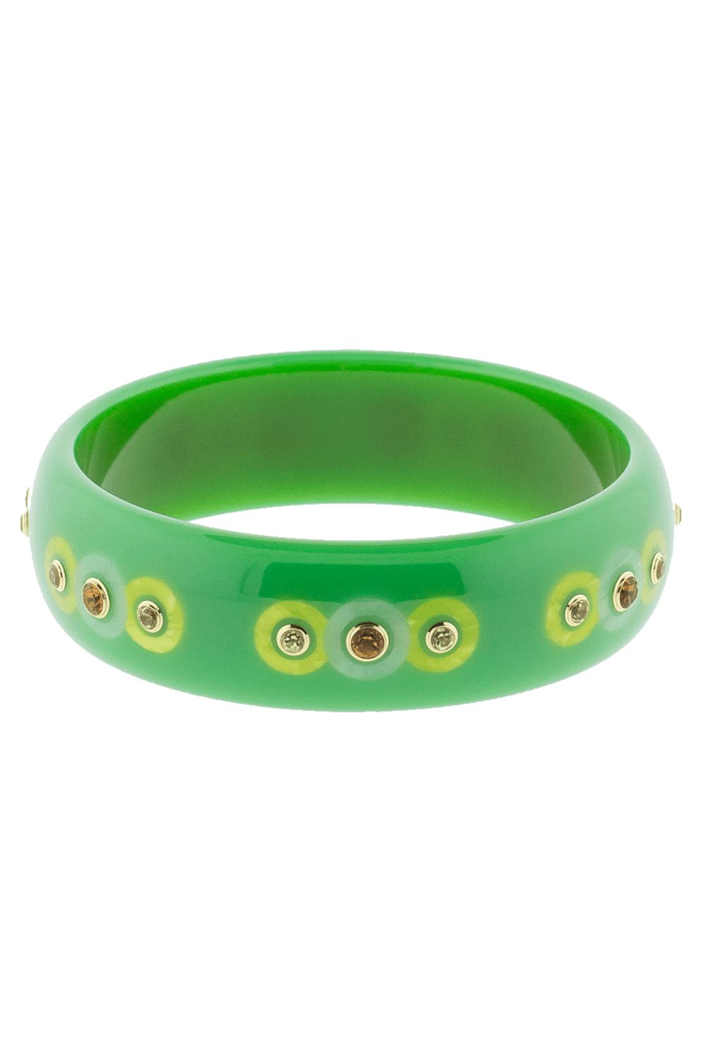 MARK DAVIS-Green And Yellow Bakelite Bangle-YELLOW GOLD