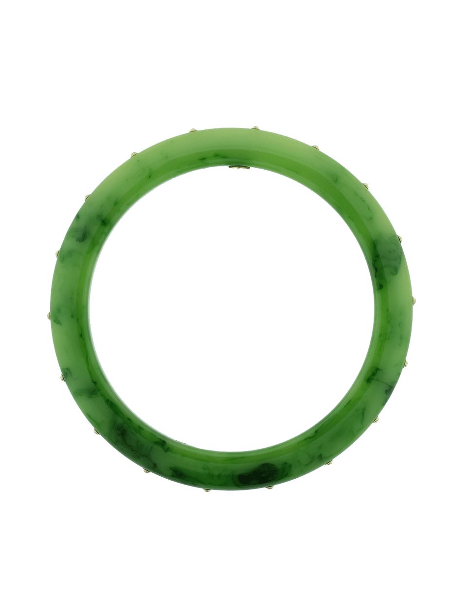 MARK DAVIS-Green Bakelite Bangle-YELLOW GOLD