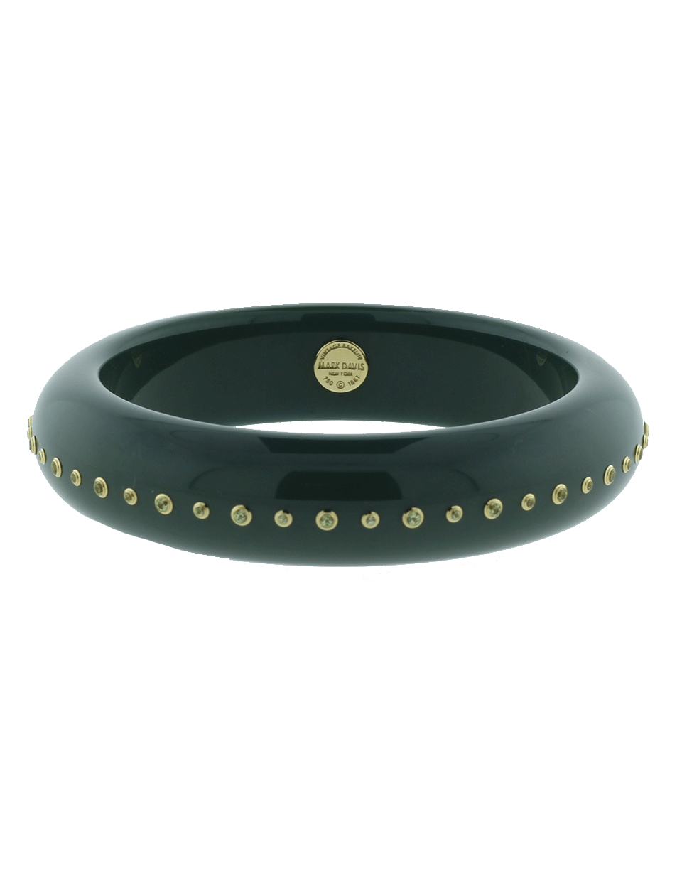 MARK DAVIS-Green Bakelite Bangle-YELLOW GOLD