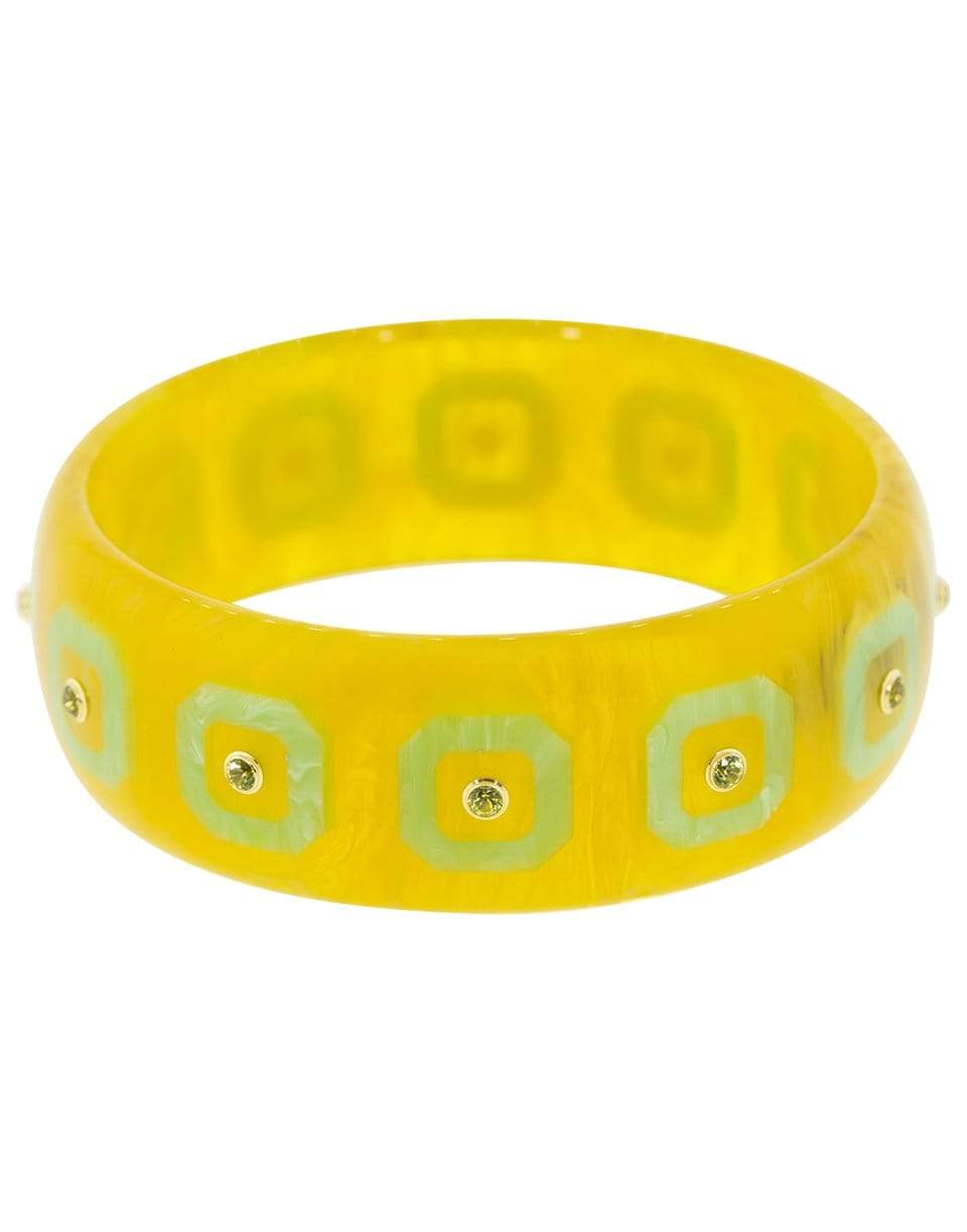 MARK DAVIS-Peridot Yellow and Green Bakelite Bangle-YELLOW GOLD