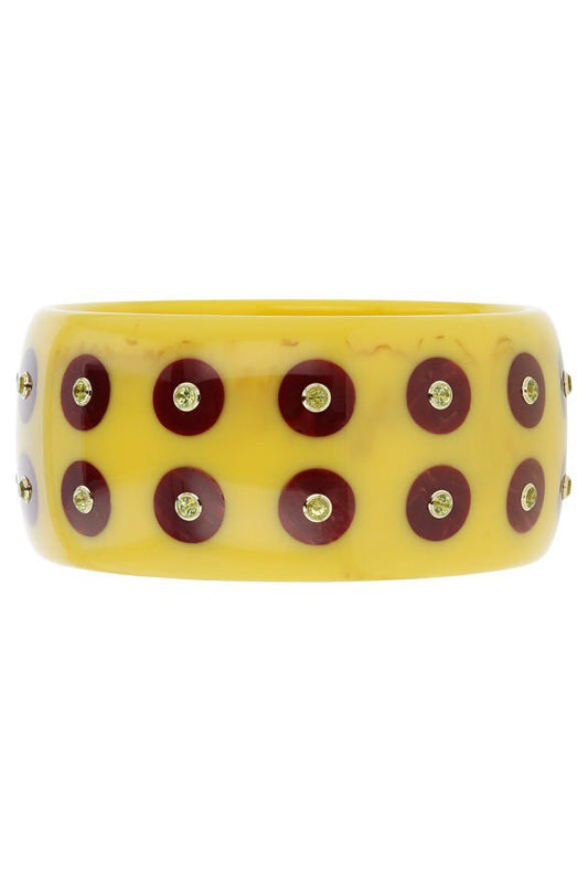 MARK DAVIS-Peridot Yellow Bakelite Bangle-YELLOW GOLD