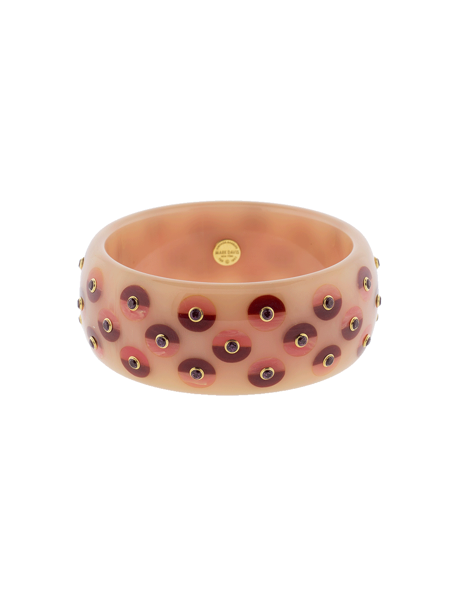 MARK DAVIS-Pink And Burgundy Bakelite Bangle-YELLOW GOLD