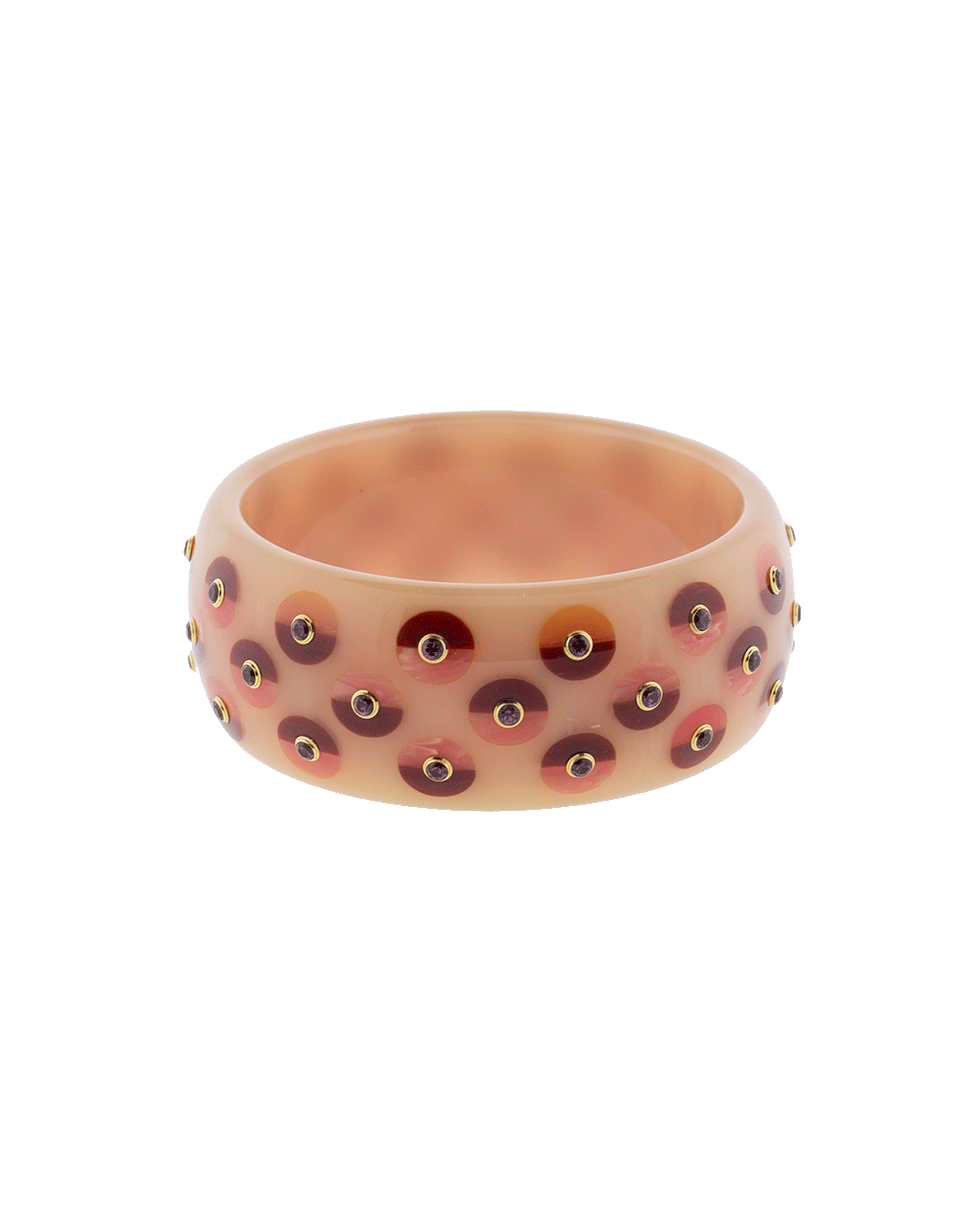 MARK DAVIS-Pink And Burgundy Bakelite Bangle-YELLOW GOLD