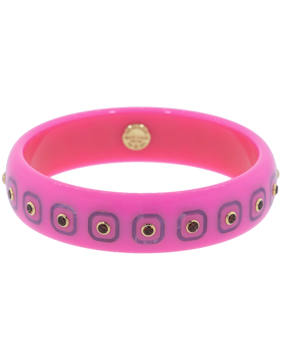 MARK DAVIS-Pink and Purple Bakelite Garnet Bangle-YELLOW GOLD