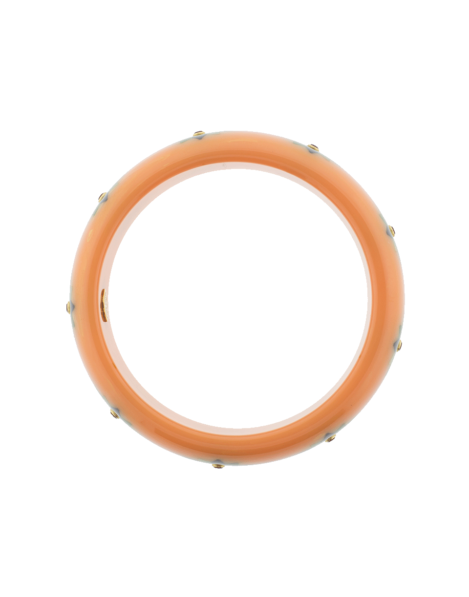 MARK DAVIS-Pink Green And Blue Bakelite Bangle-YELLOW GOLD