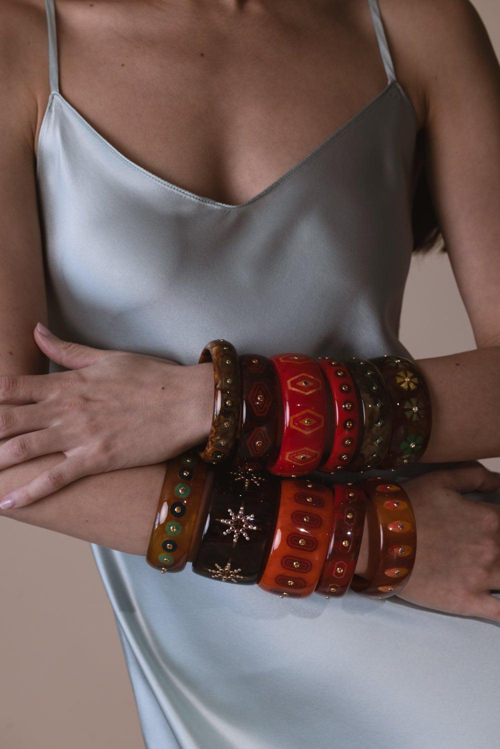 Small Citrine Red Bakelite Bangle | MARK DAVIS – Marissa Collections