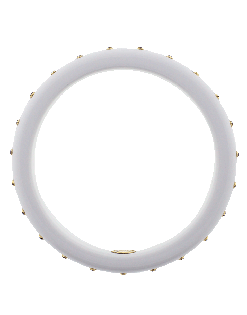 MARK DAVIS-White Staron And Burgundy Bakelite Bangle-YELLOW GOLD