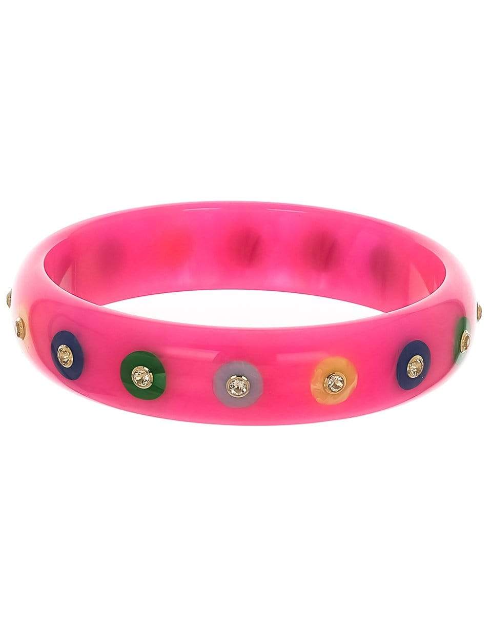 MARK DAVIS-White Topaz Pink & Multi Color Bakelite-YELLOW GOLD