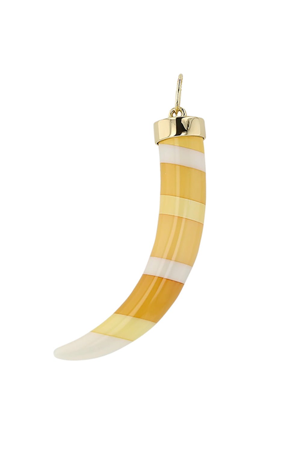 MARK DAVIS-Orange White Bakelite Tusk Pendant-YELLOW GOLD
