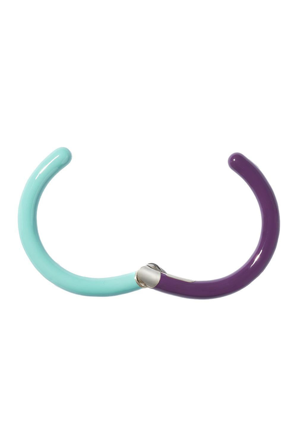 Light Blue Aubergine Hinged Cuffling Bracelet-SILVER-6.5-7-JEWELRYFINE JEWELBRACELET O-MARLA AARON