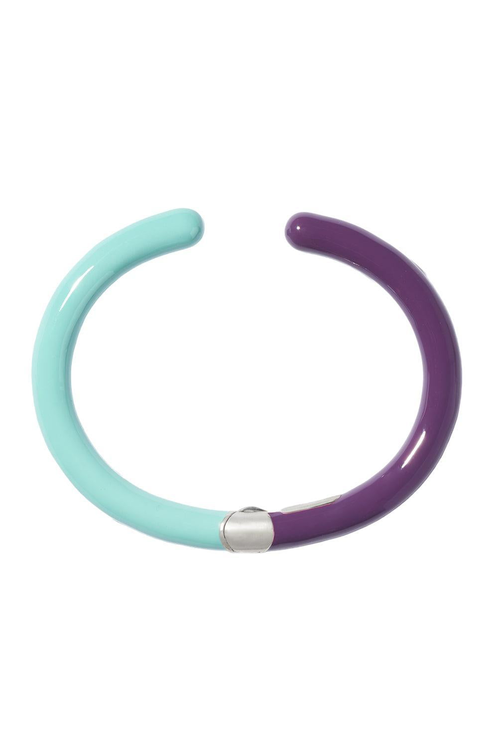 Light Blue Aubergine Hinged Cuffling Bracelet-SILVER-6.5-7-JEWELRYFINE JEWELBRACELET O-MARLA AARON