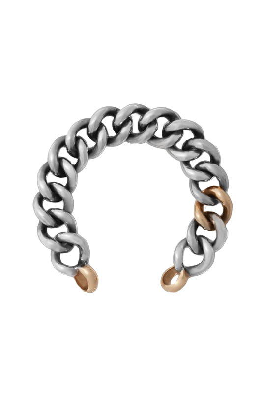 Mixed Metal Two Link Mega Curb Chain Bracelet