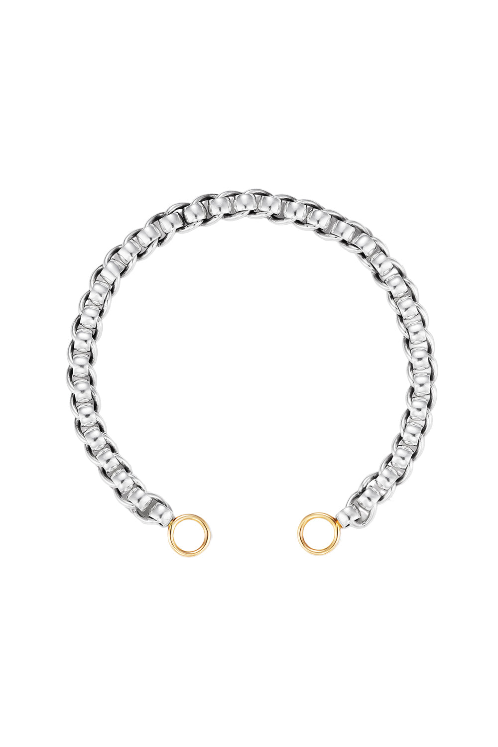 Mixed Metal Rolling Curb Chain-SILVER-6-JEWELRYFINE JEWELBRACELET O-MARLA AARON