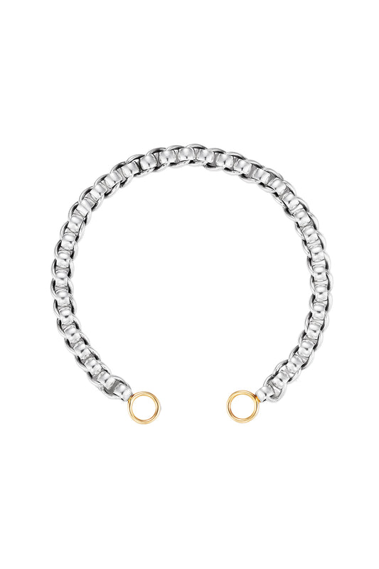 Mixed Metal Rolling Curb Chain-SILVER-6-JEWELRYFINE JEWELBRACELET O-MARLA AARON