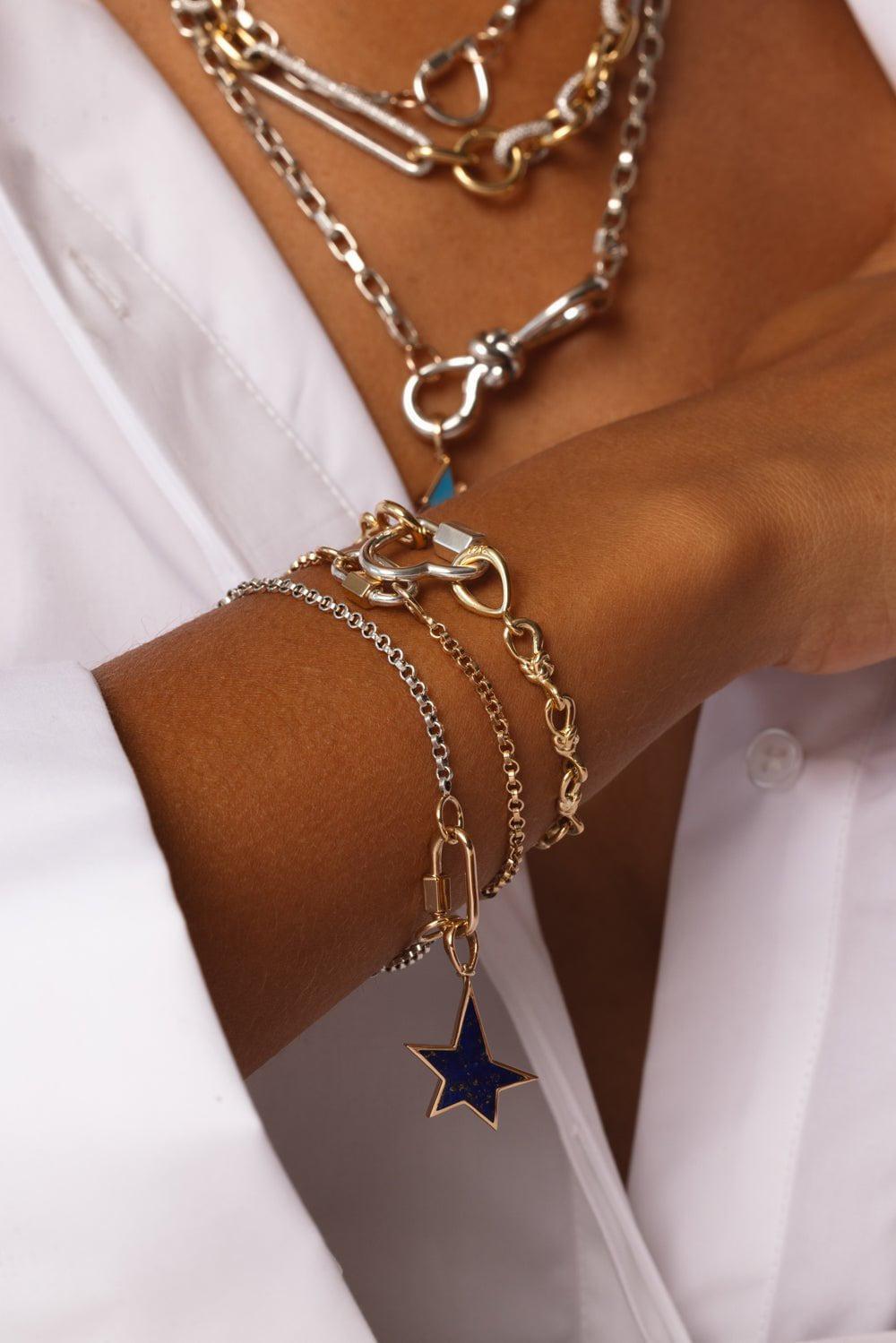 MARLA AARON-Rolo Chain Bracelet-SILVER