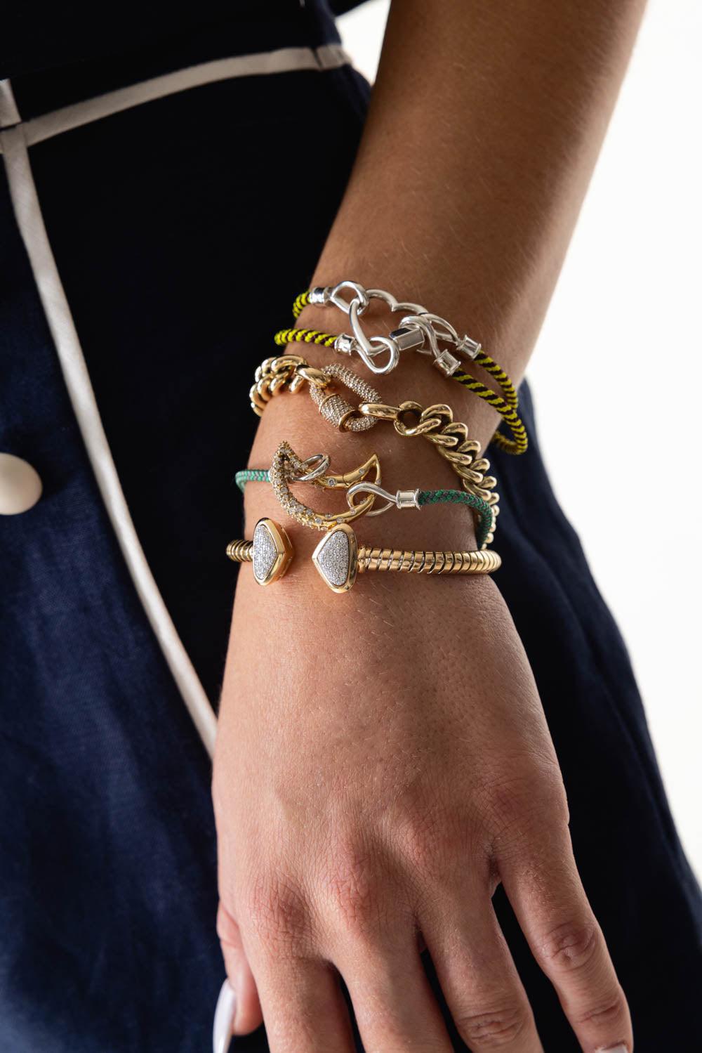 The String Project Bracelet - Greenbean - Silver-SILVER-7.5-JEWELRYFINE JEWELBRACELET O-MARLA AARON