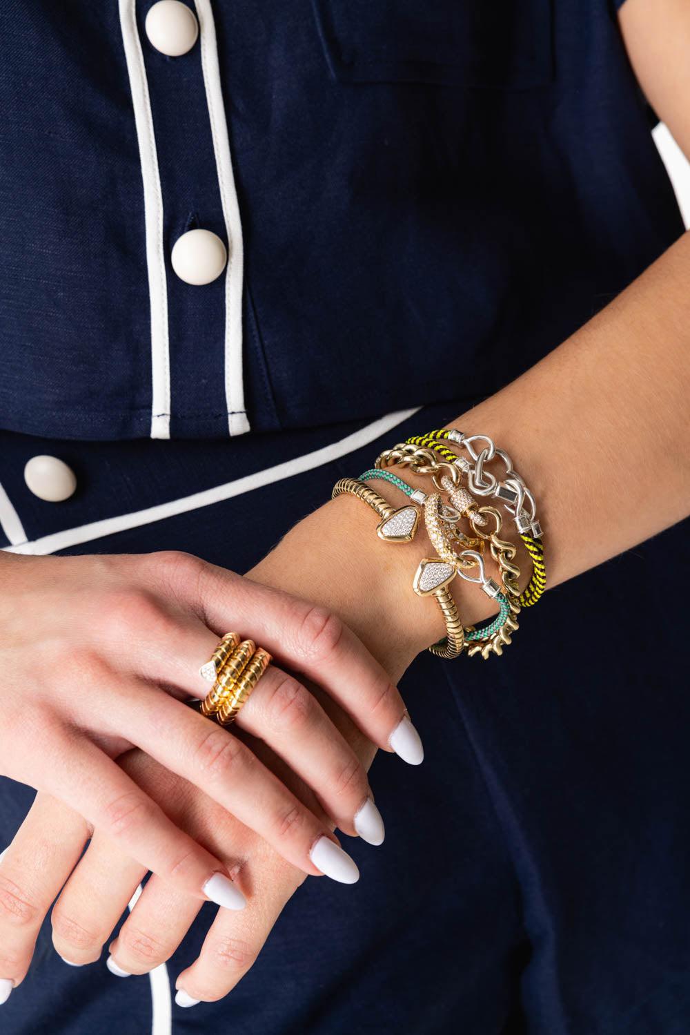 The String Project Bracelet - Greenbean - Silver-SILVER-7.5-JEWELRYFINE JEWELBRACELET O-MARLA AARON