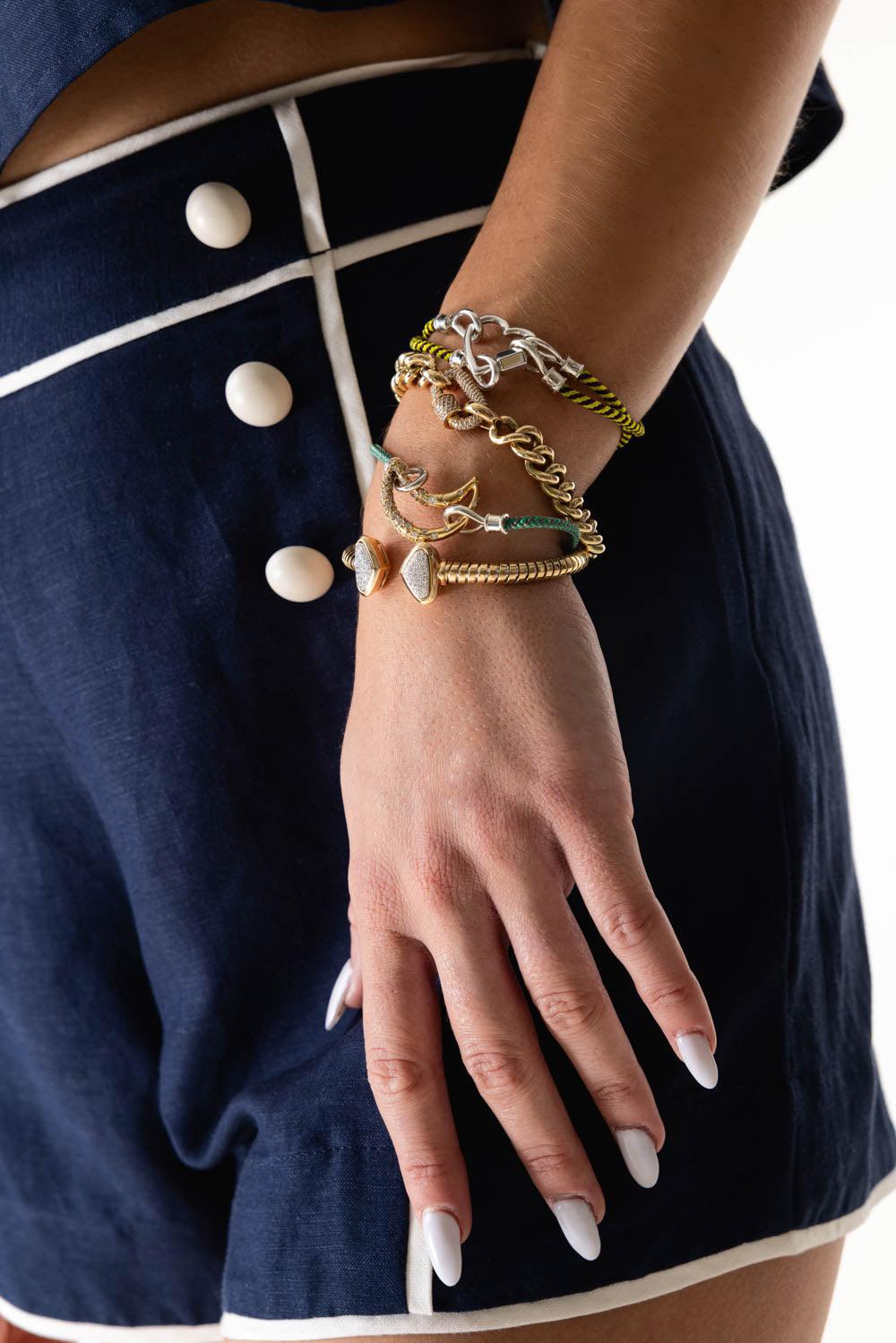 The String Project Bracelet - Greenbean - Silver-SILVER-7.5-JEWELRYFINE JEWELBRACELET O-MARLA AARON