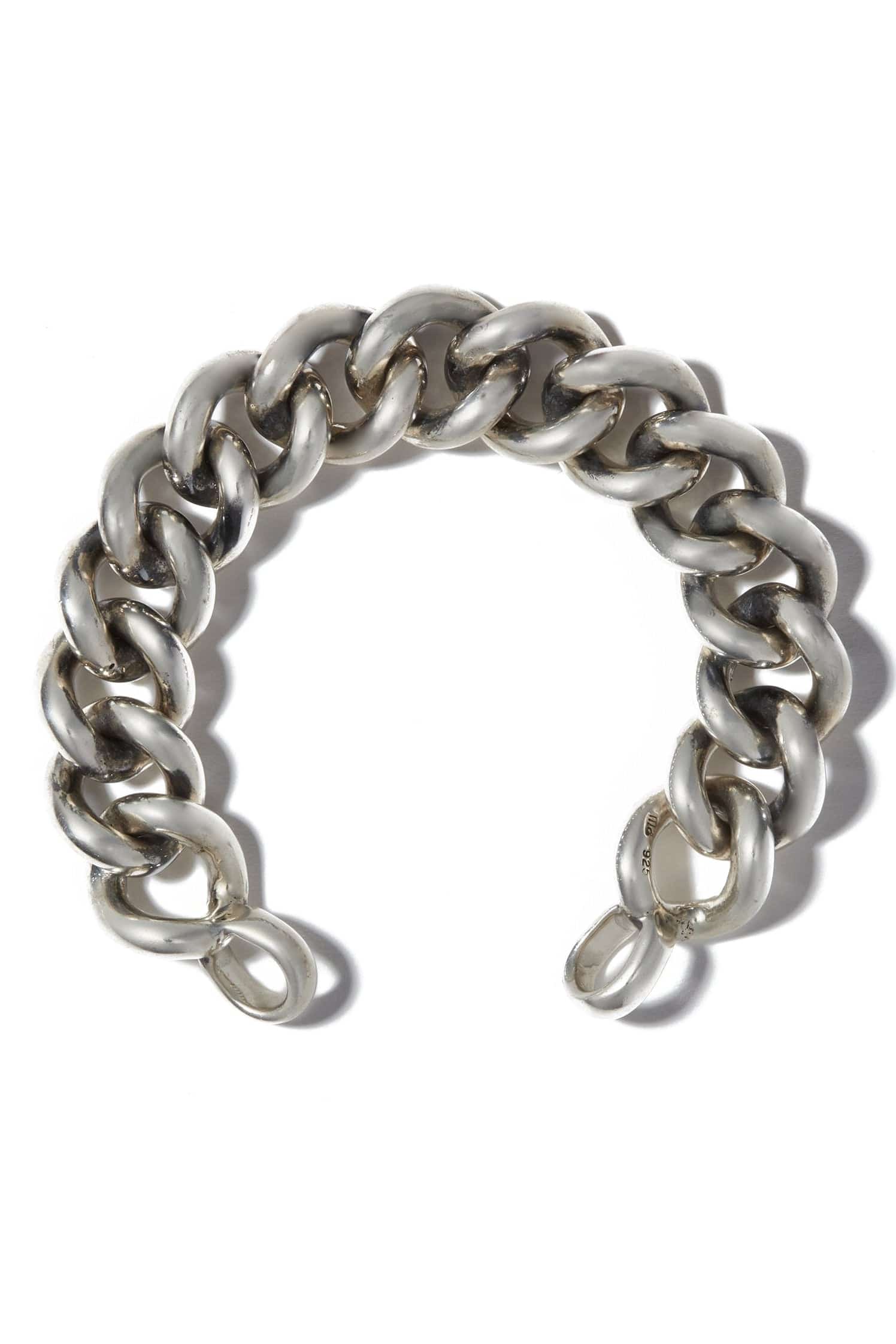 MARLA AARON-Silver Mega Curb Chain Bracelet-SILVER