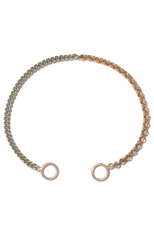 Mixed Up Half And Half Chain Bracelet-SLVR/YG-6-JEWELRYFINE JEWELBRACELET O-MARLA AARON