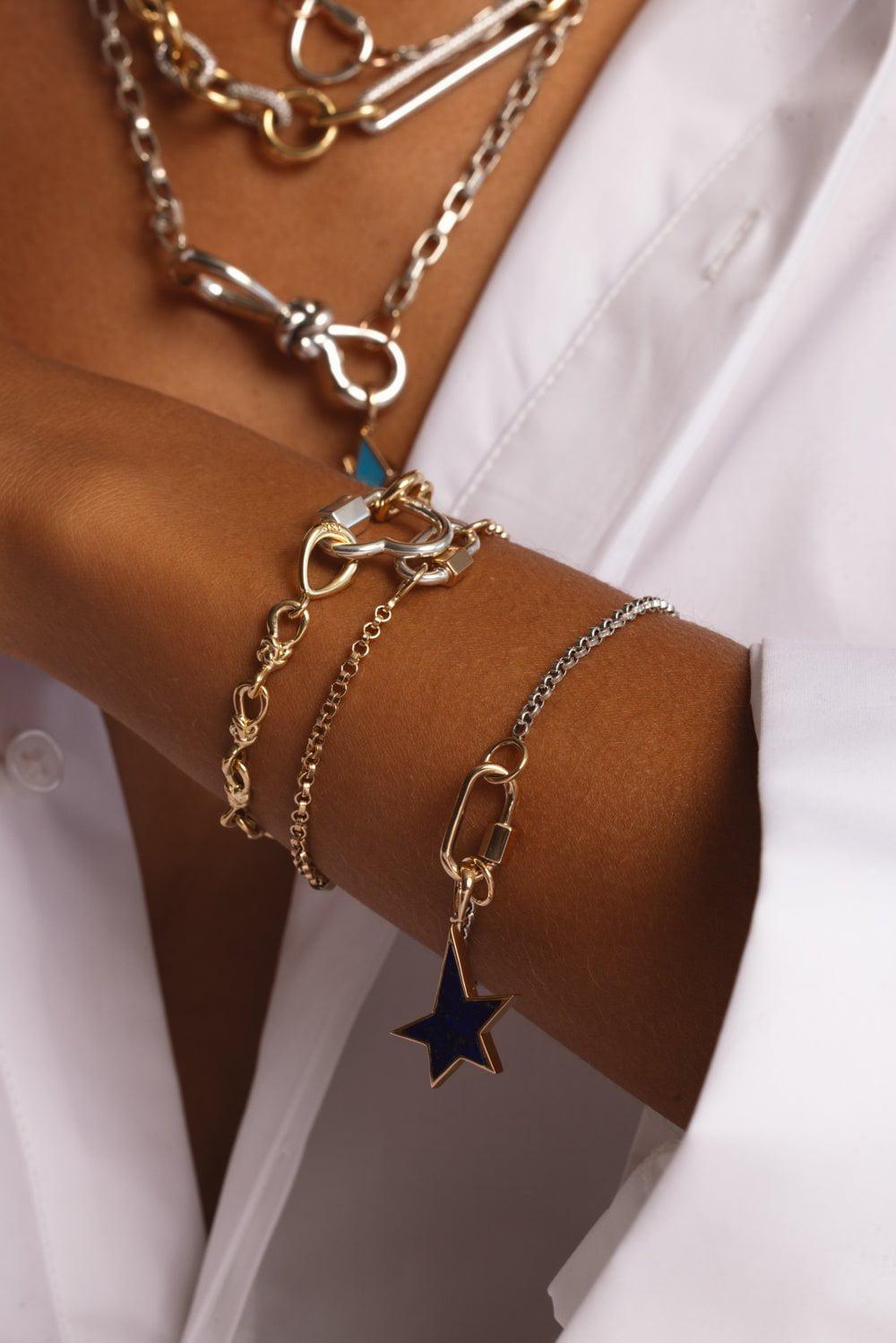 MARLA AARON-Large True Lover's Knot Bracelet Chain-YELLOW GOLD