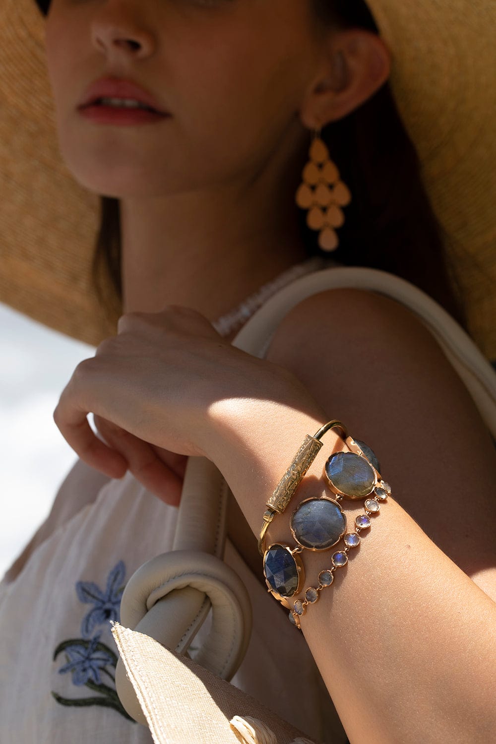 MARLA AARON-Hand Engraved Trundle Lock Bracelet-YELLOW GOLD