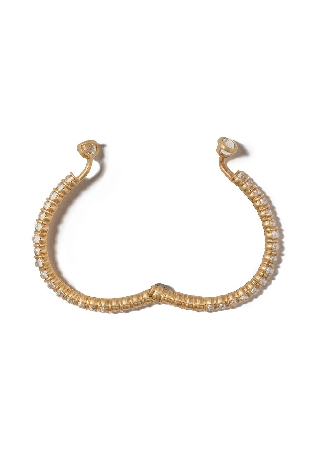 MARLA AARON-Rolling Spheres Diamond Cuff Bracelet-YELLOW GOLD