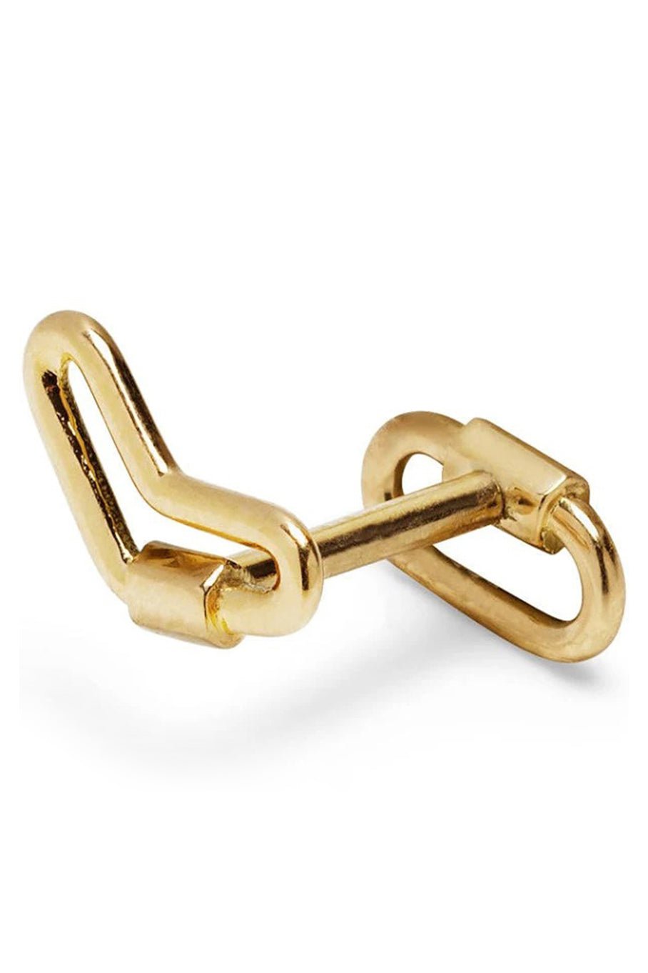 MARLA AARON-Boomerang Lockette Single Stud-YELLOW GOLD