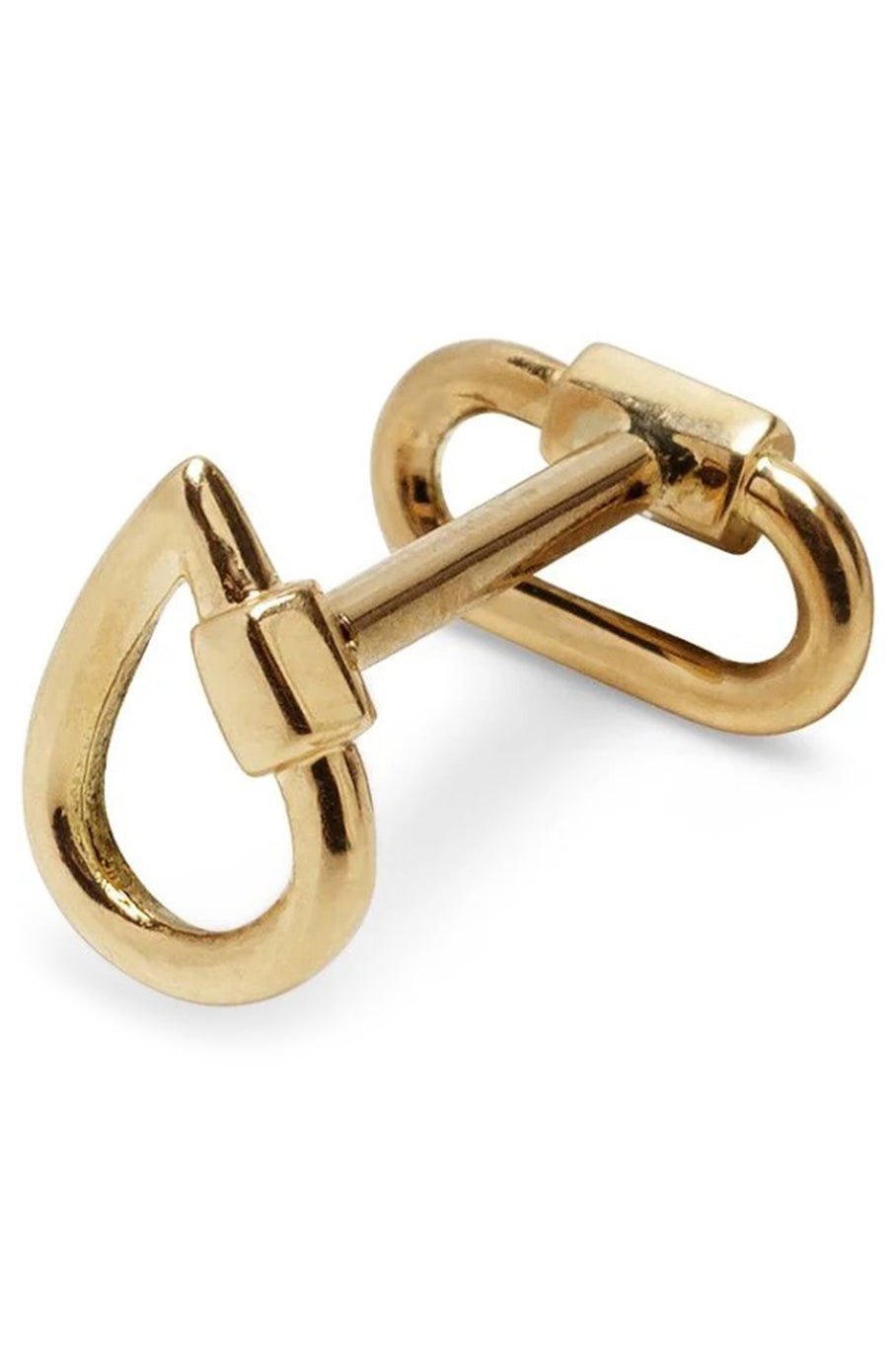 MARLA AARON-Drop Lockette Single Stud-YELLOW GOLD