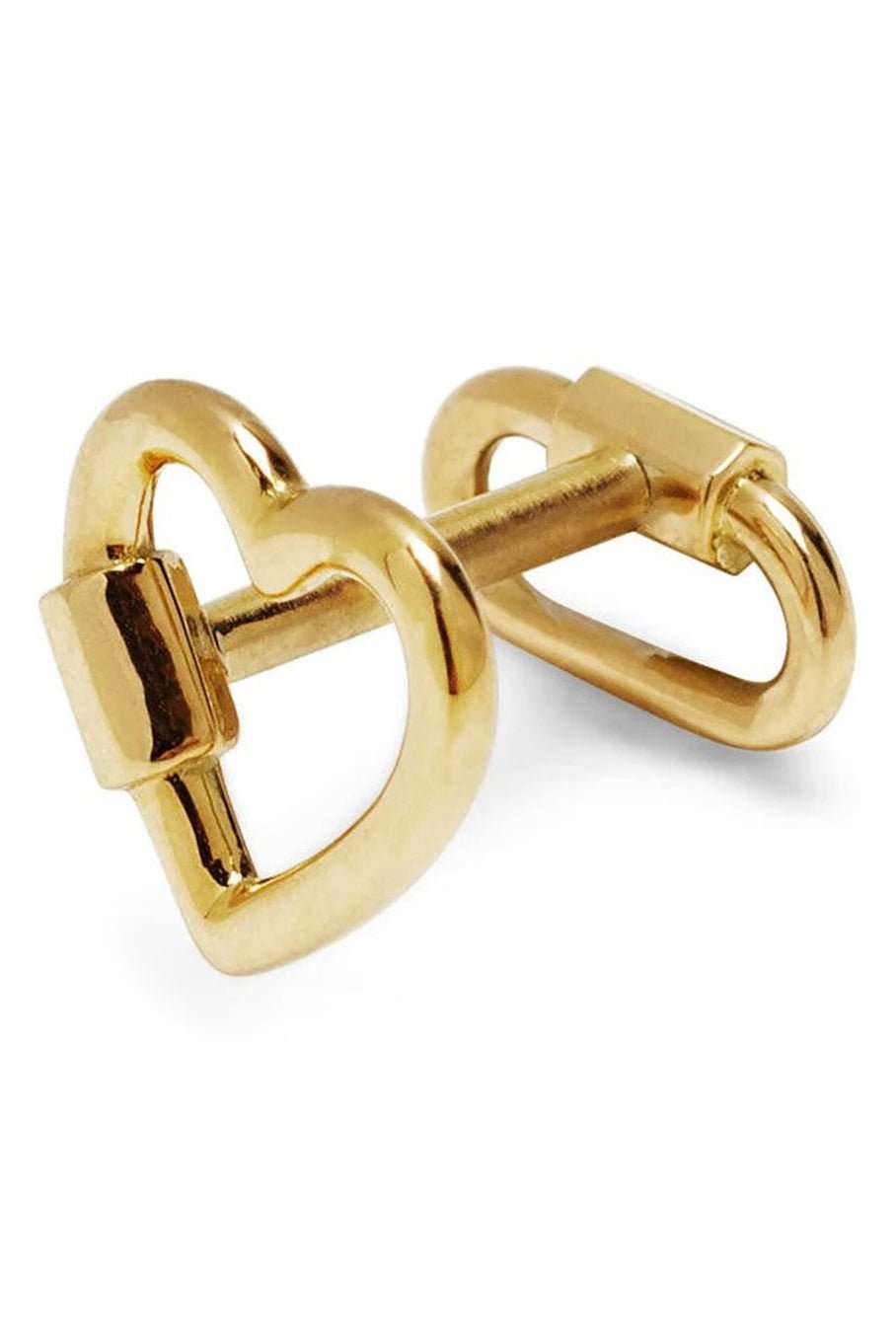 MARLA AARON-Heart Lockette Single Stud-YELLOW GOLD