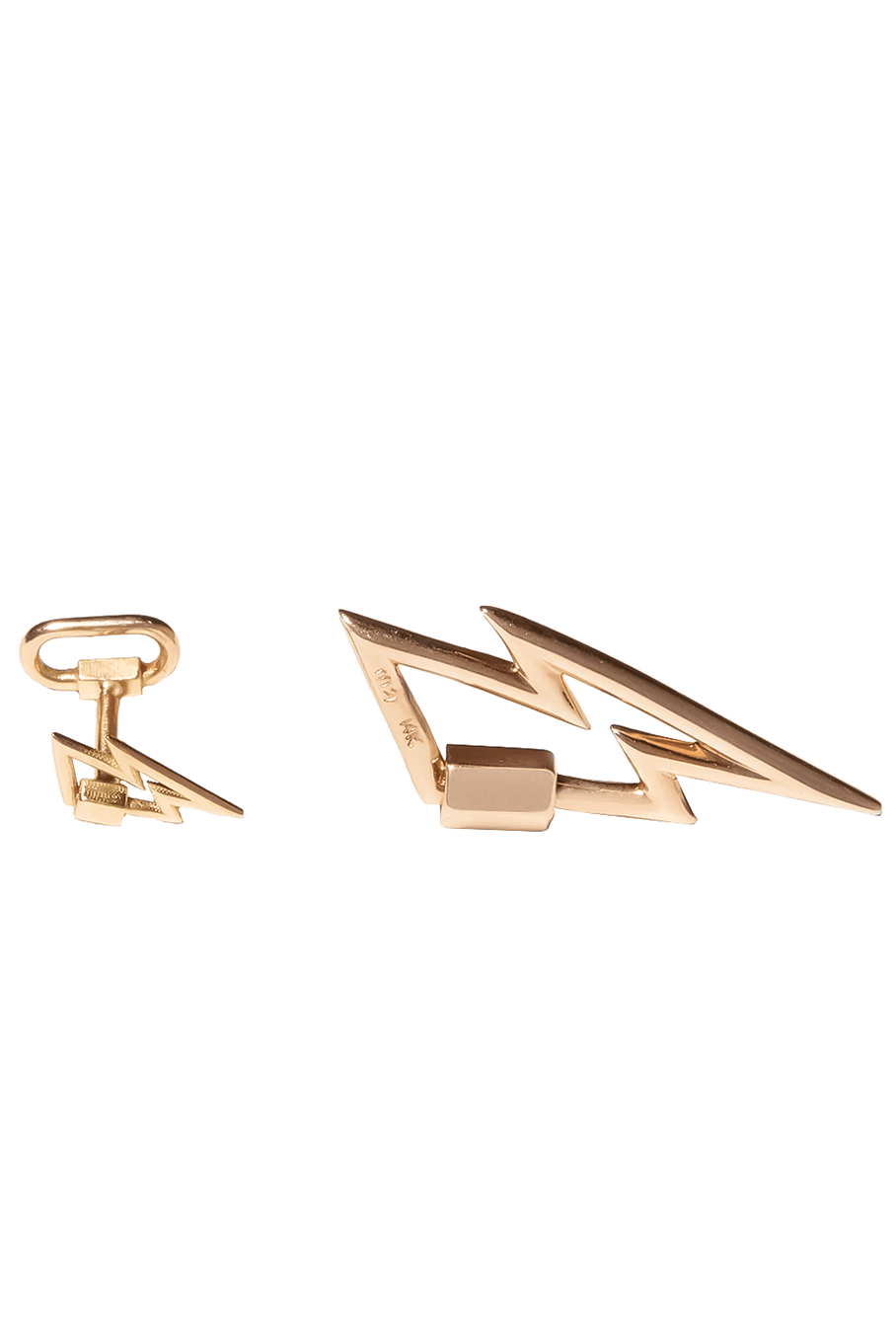 MARLA AARON-Lighting Bolt Lockette Stud-YELLOW GOLD