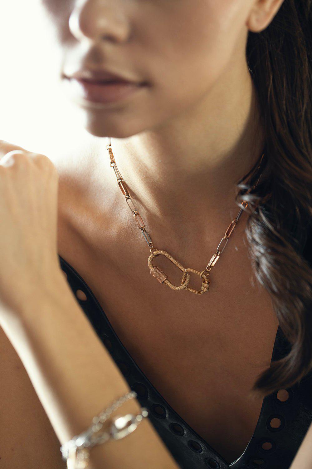 MARLA AARON-Mixed Meander Chain-ROSE GOLD