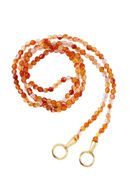Orange Agate Itty Bitty Strand Necklace-ROSE GOLD-16-JEWELRYFINE JEWELNECKLACE O-MARLA AARON