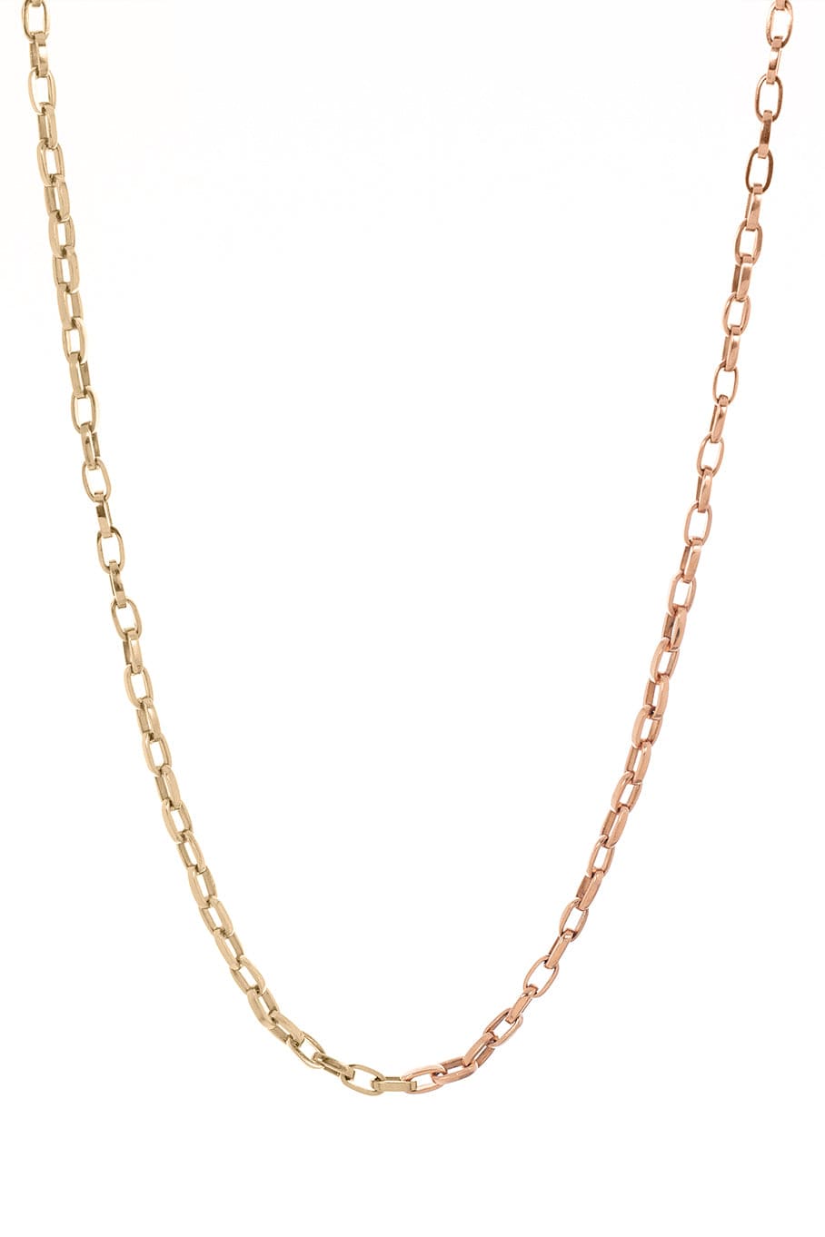 MARLA AARON-Mixed Metal Handmade Biker Chain - 36in-ROSE GOLD