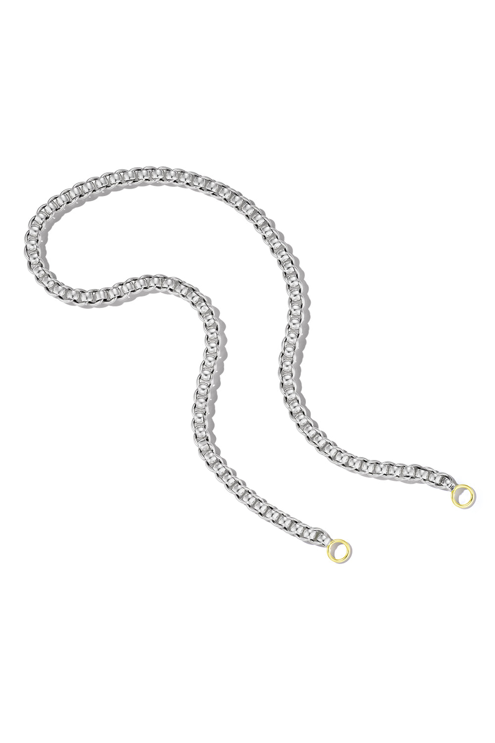 Rolling Curb Necklace - Silver Yellow Gold - 18in-SILVER-18-JEWELRYFINE JEWELNECKLACE O-MARLA AARON