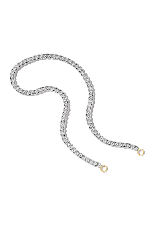 Rolling Curb Necklace - Silver Yellow Gold - 20in-SILVER-20-JEWELRYFINE JEWELNECKLACE O-MARLA AARON