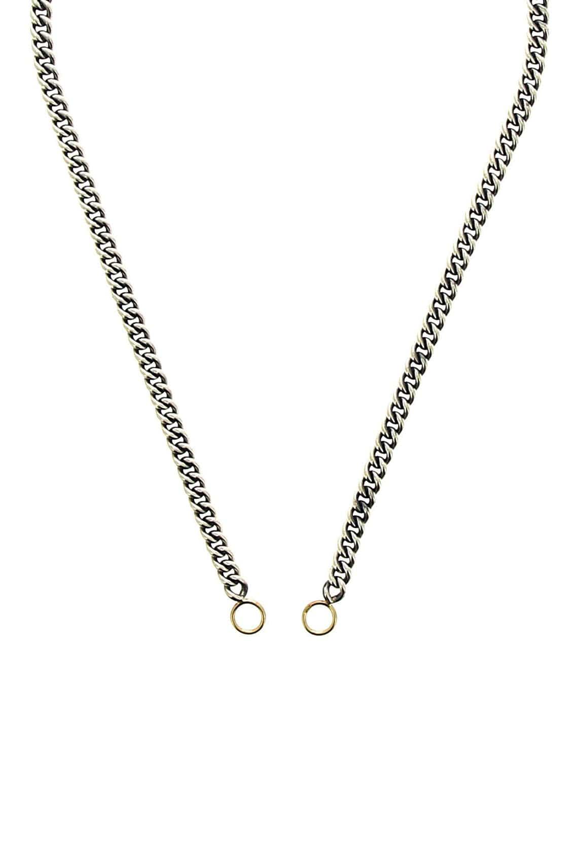 MARLA AARON-Heavy Curb Chain with Yellow Gold Loops-SILVER