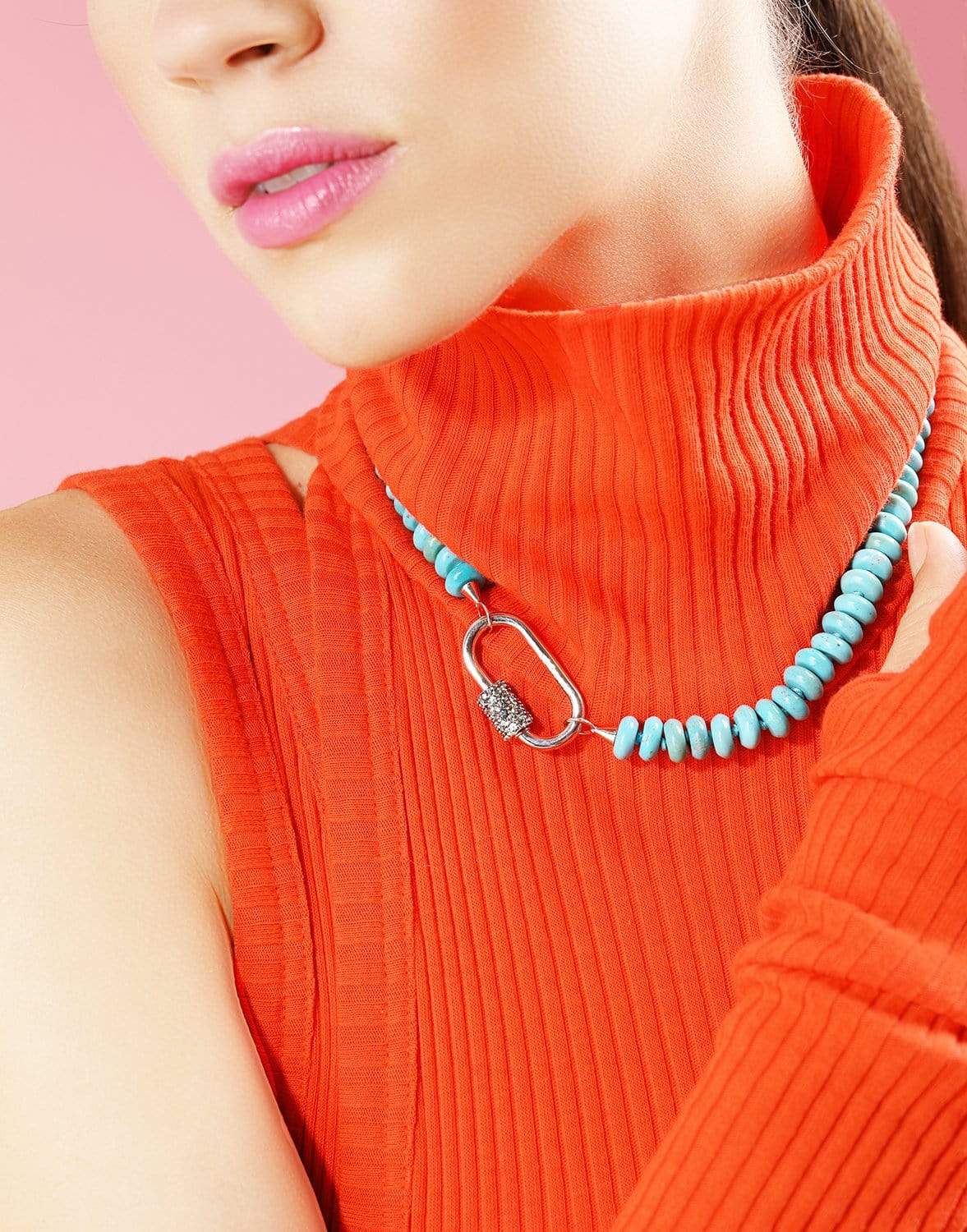 MARLA AARON-Turquoise Strand with White Gold Loops-WHITE GOLD