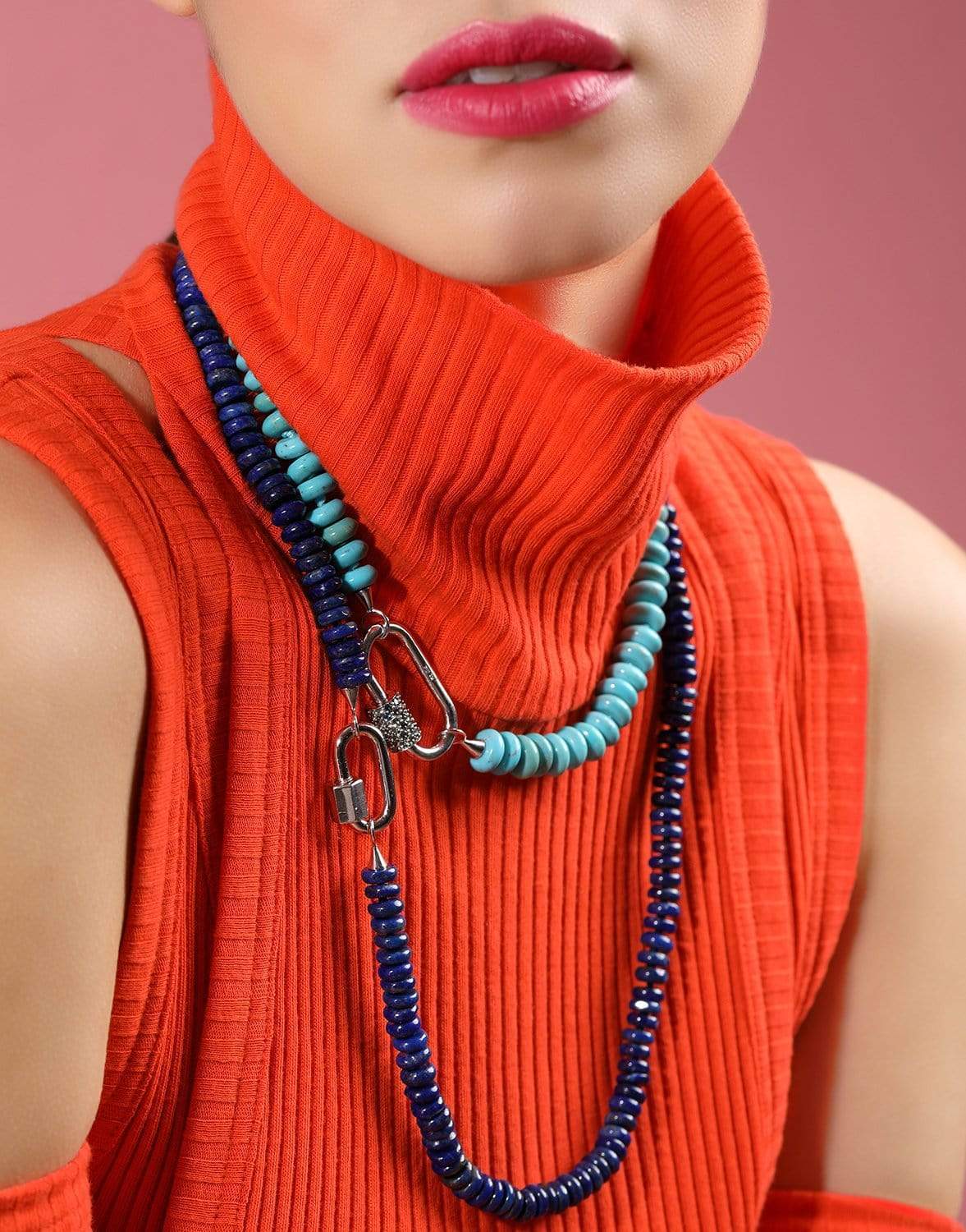 MARLA AARON-Turquoise Strand with White Gold Loops-WHITE GOLD
