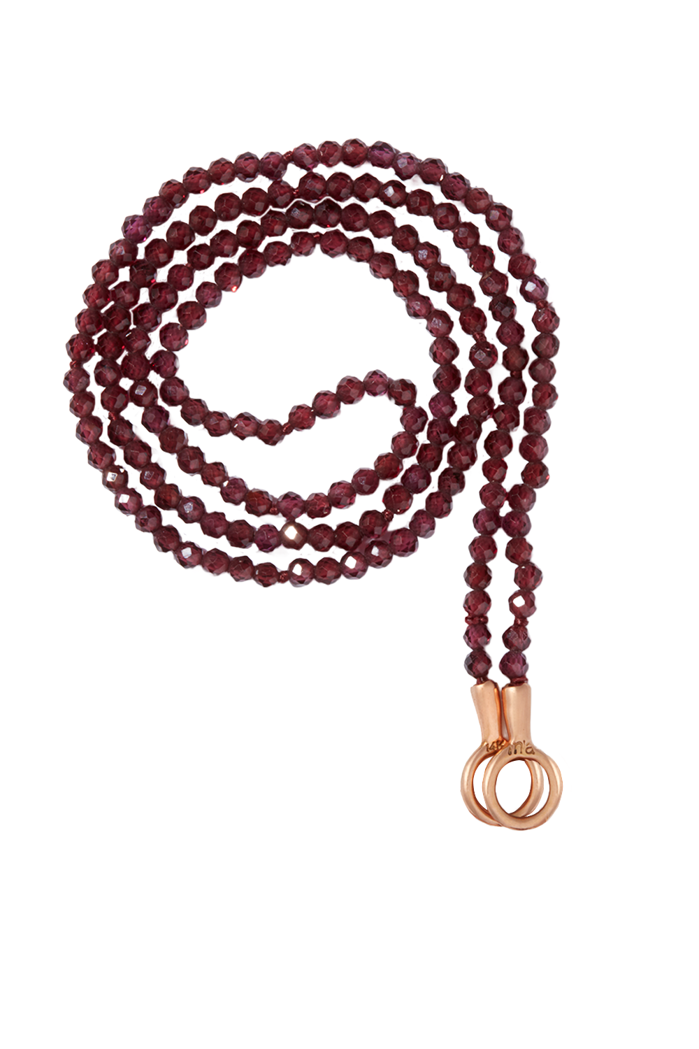Garnet Itty Bitty Strand Necklace-YELLOW GOLD-16-JEWELRYFINE JEWELNECKLACE O-MARLA AARON
