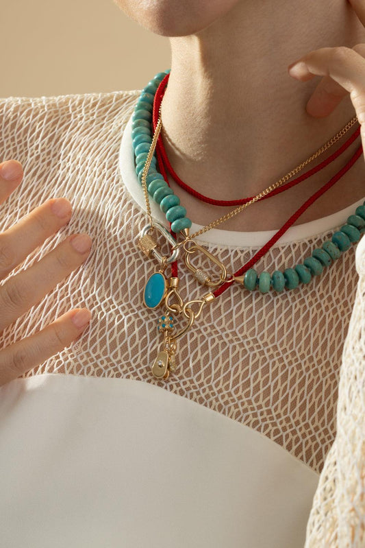 The String Project Necklace - Red Balloon-YELLOW GOLD-32-JEWELRYFINE JEWELNECKLACE O-MARLA AARON