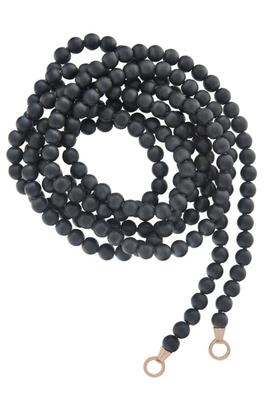 MARLA AARON-Buffed Hematite Strand with Yellow Gold Loops-YELLOW GOLD