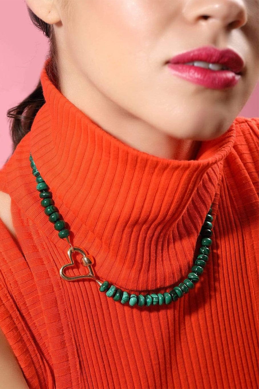 MARLA AARON-Malachite Strand with Yellow Gold Loops-YELLOW GOLD