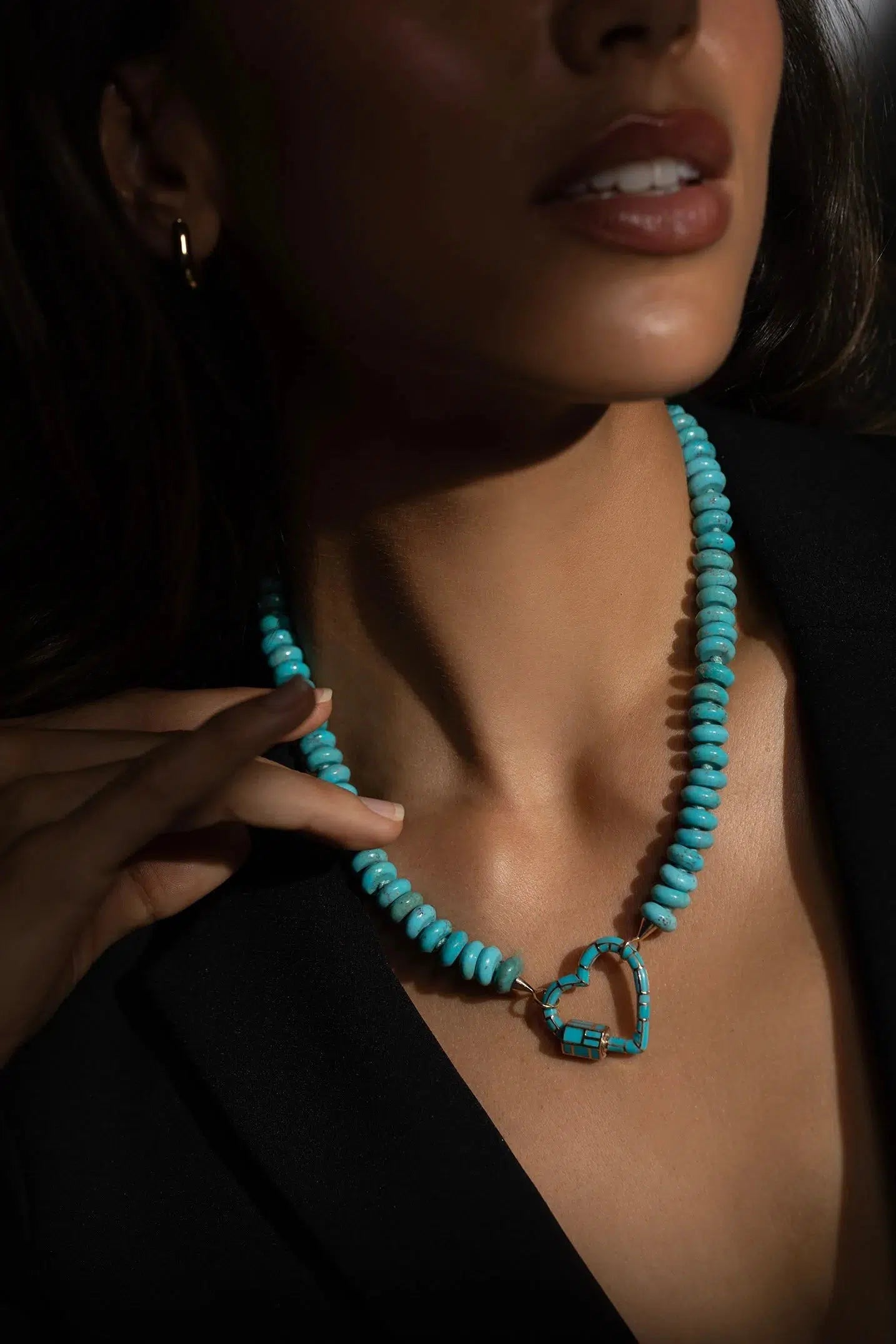 MARLA AARON-Turquoise Rondelle Strand-YELLOW GOLD