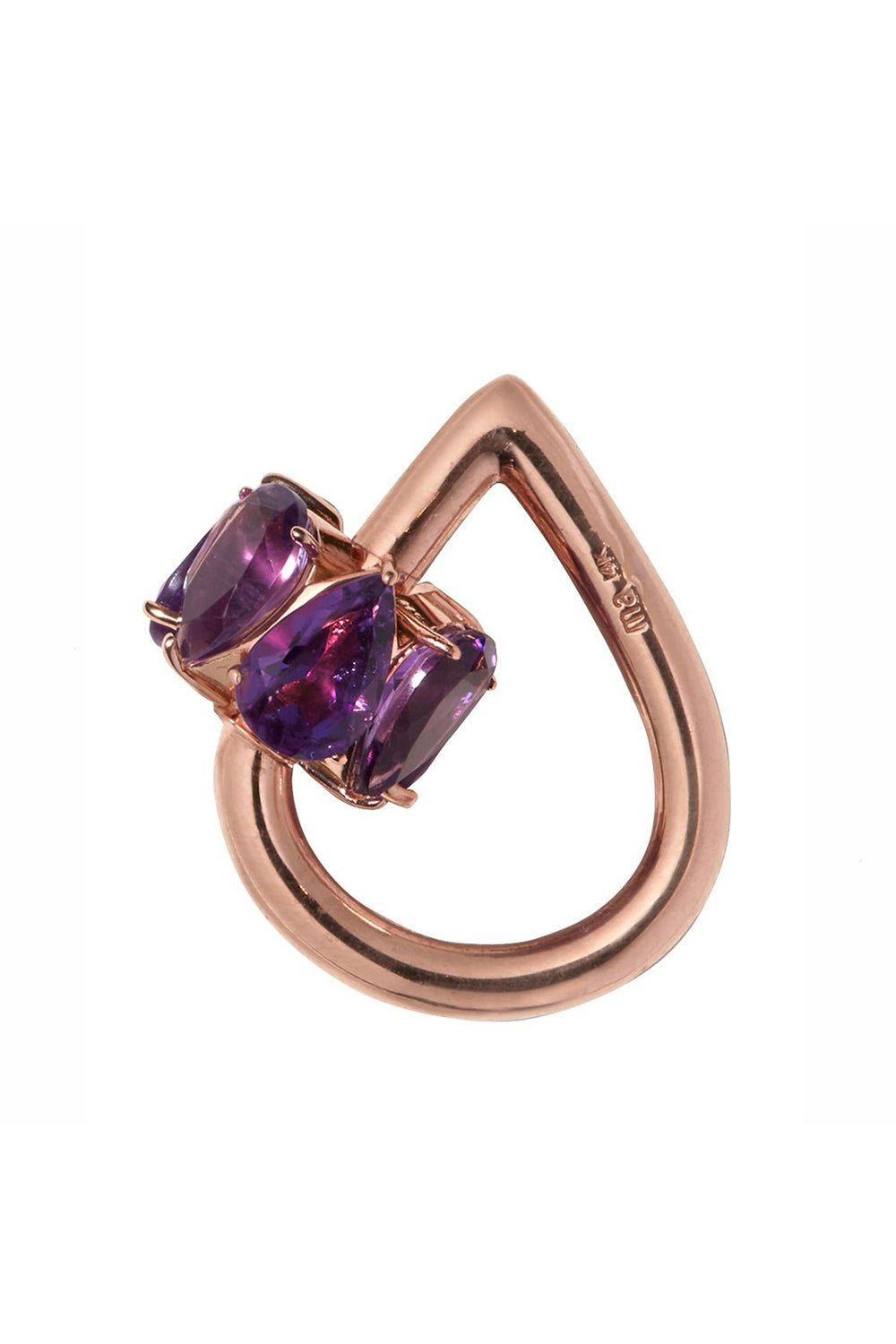 MARLA AARON-Chubby Droplock Pendant - Amethyst-ROSE GOLD